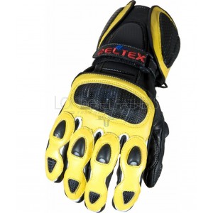 RTX Neon Classic Yellow Vented Leather Biker Gloves